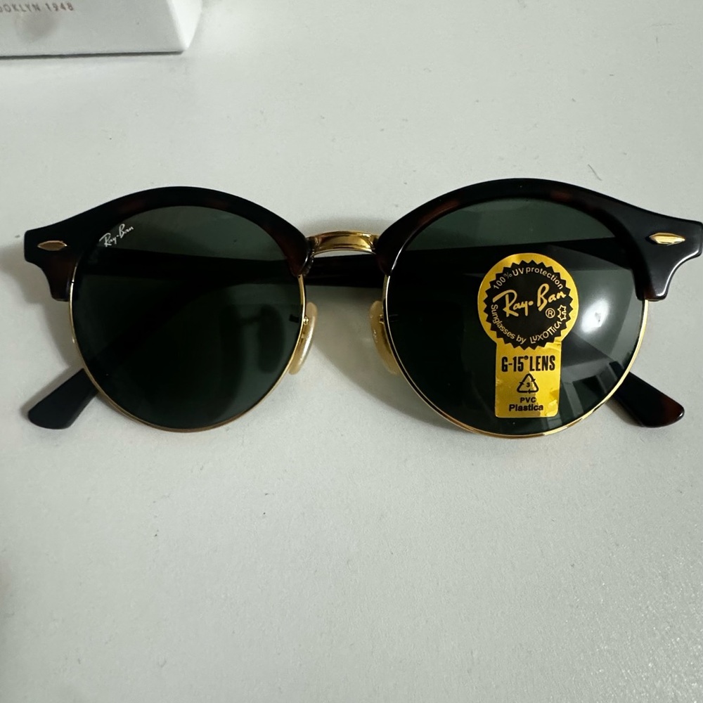 Ray-Ban Tortoise and Gold Round Sunglasses
